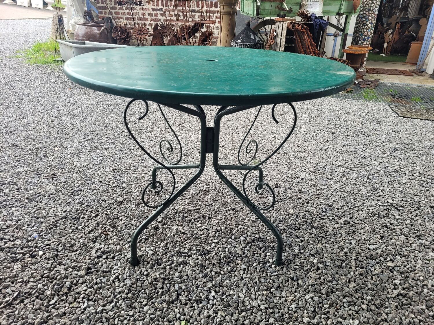 Wrought iron garden table