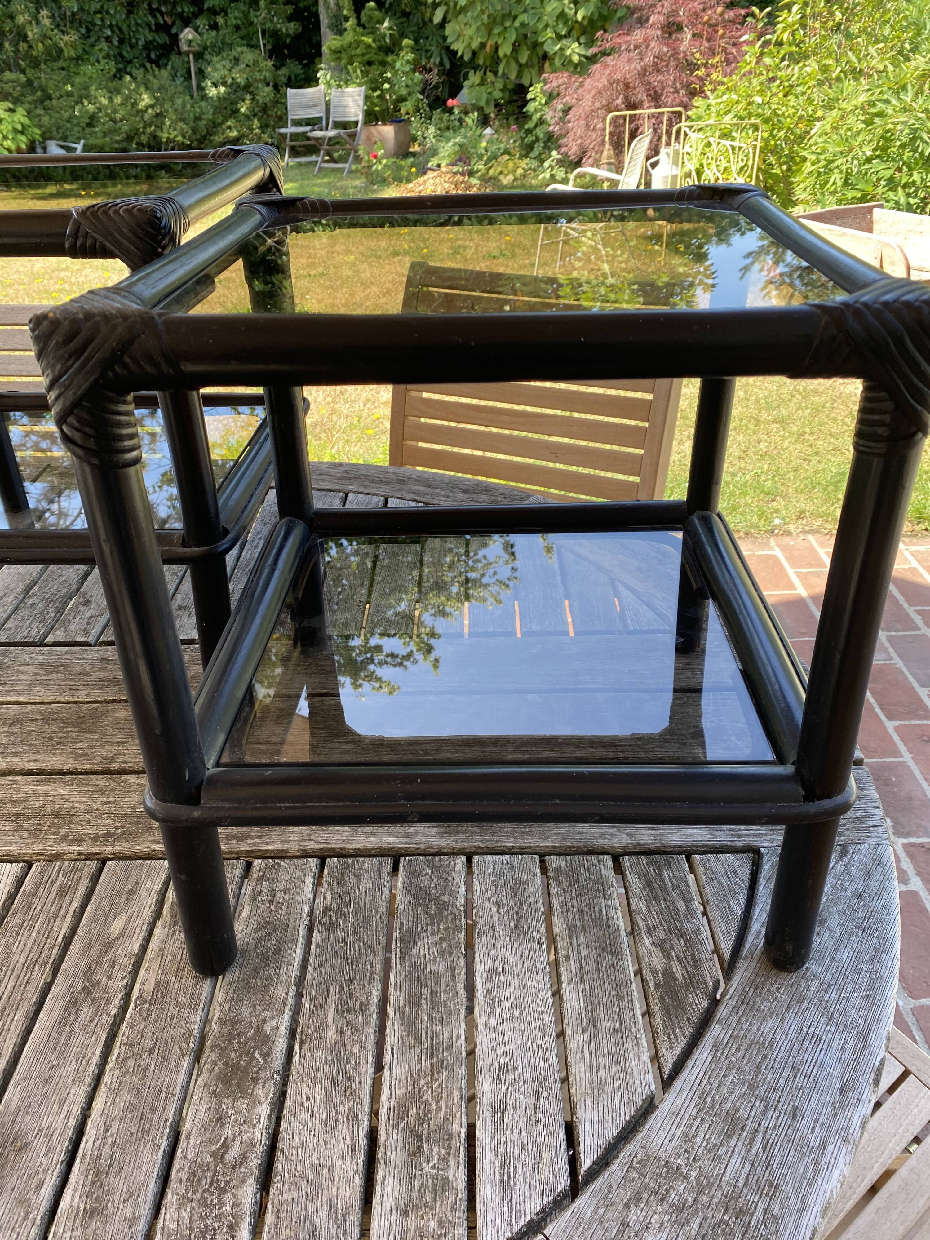 Pair of rattan coffee table