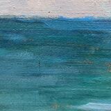 Oil on canvas suzanne payen binet landscape seaside rocky coast