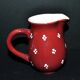 Vintage Elchinger pitcher in glazed ceramic with red polka dots