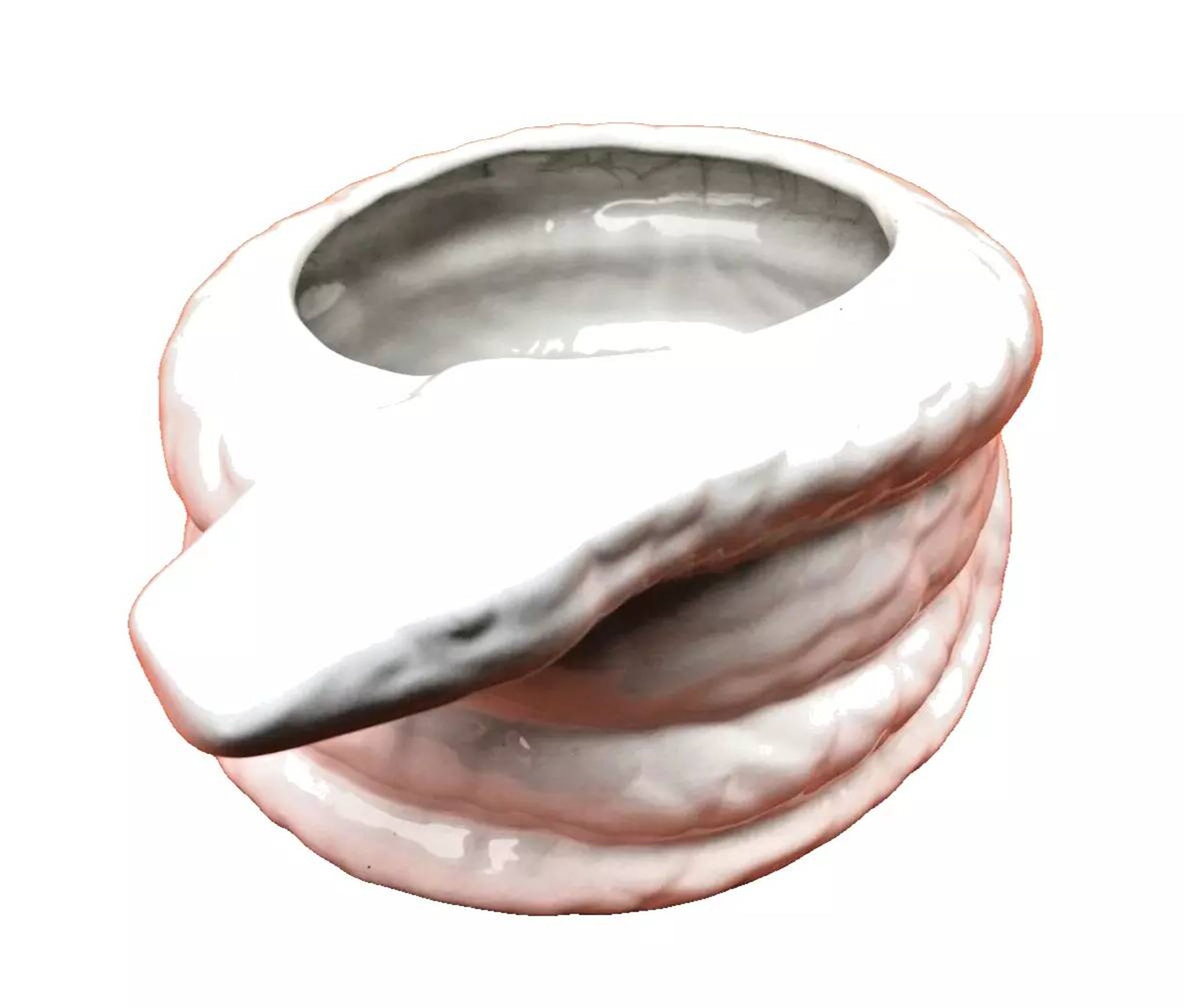 Planter / Decorative pot Snake shape White ceramic