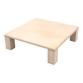 Italian Travertine & Chrome Coffee Table