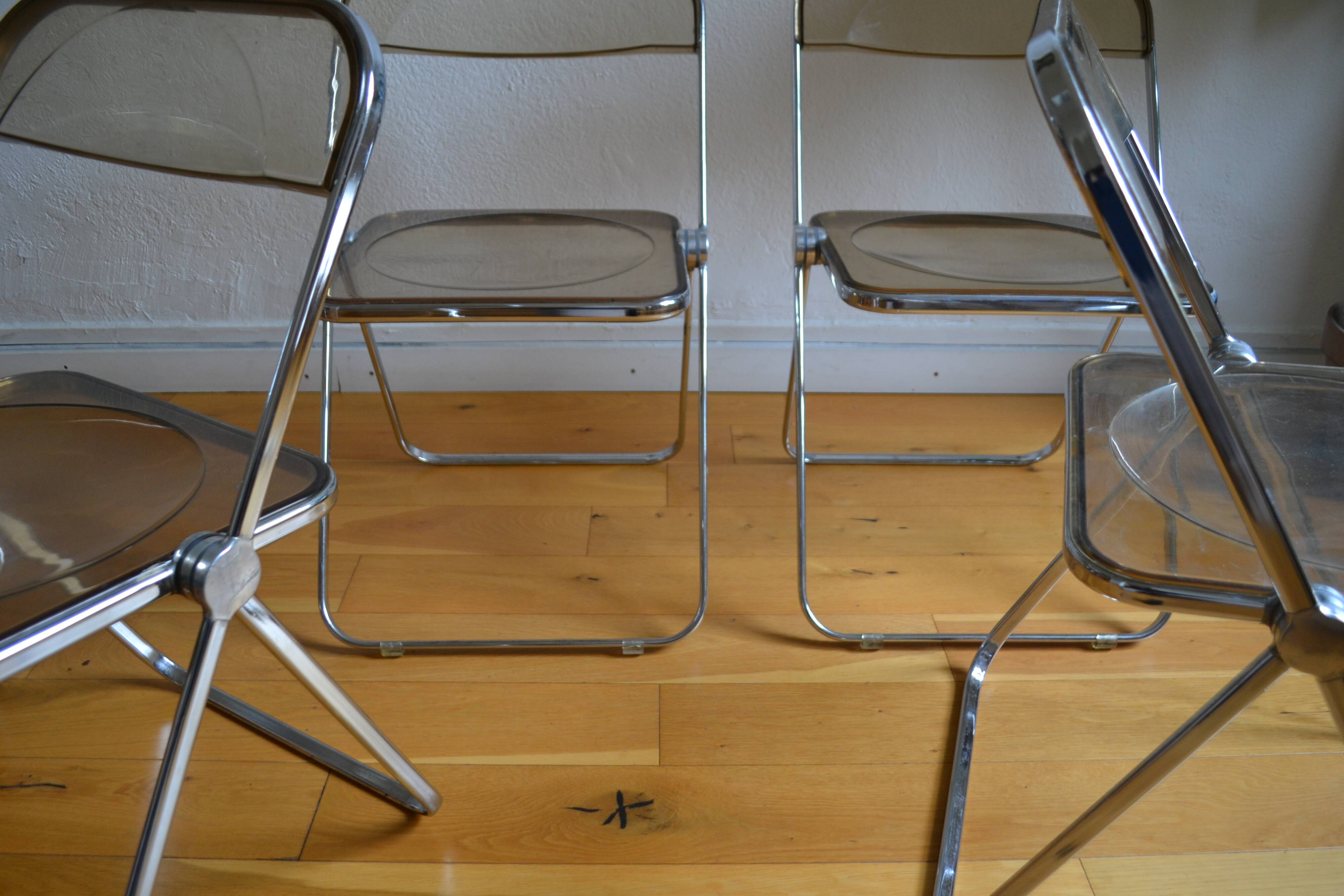 4 chaises Plia by Giancarlo Piretti @ castelli circa 1970