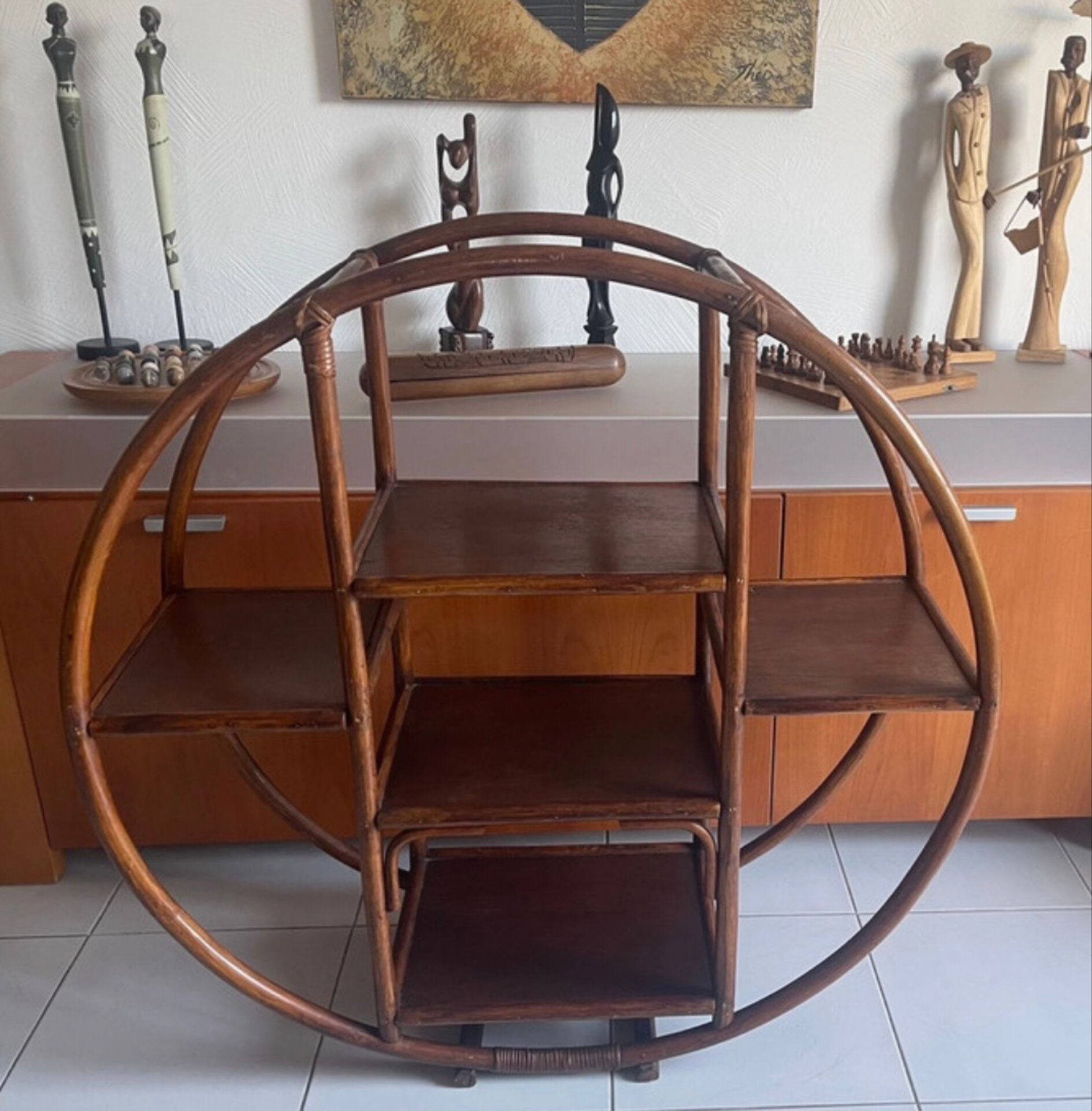 Vintage rattan shelf