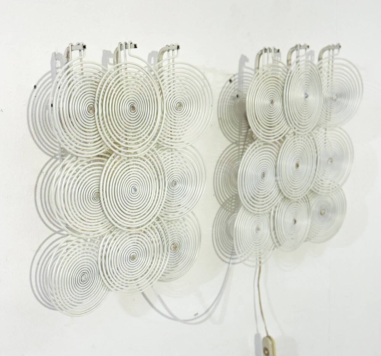 Mid-Century Pair of Lacquered Metal Sconces