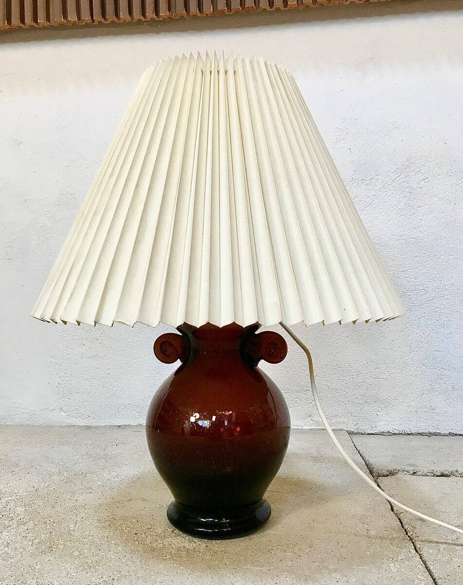 Vintage Italian Murano glass amphora-shaped table lamp, 1950s