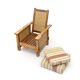 Set of South African colonial armchairs in wood and straw, 1980s.