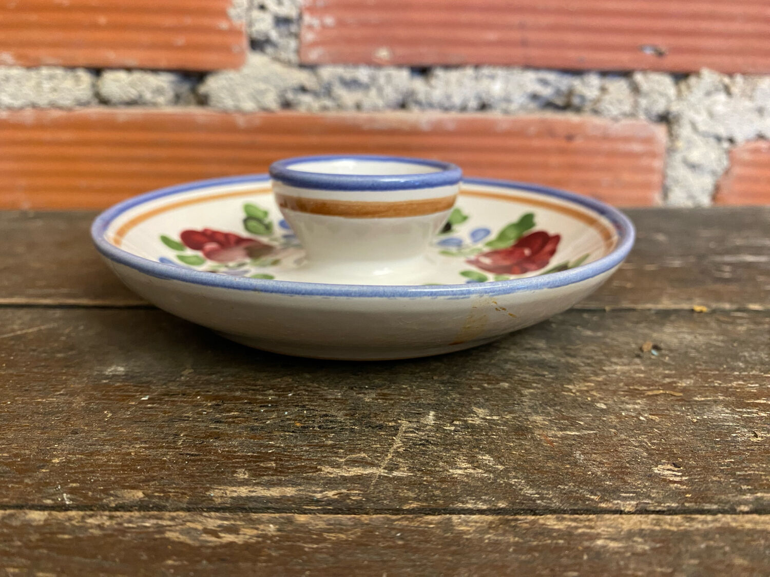 Pair of antique egg cups graf stoob ceramic polychrome wine