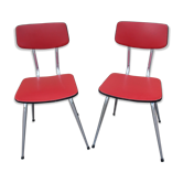 Lot 2 chaise cuisine vintage rouge