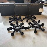 4 "Spider" candle holders by Jens Quistgaard for Dansk Designs, Scandinavian 1960s.