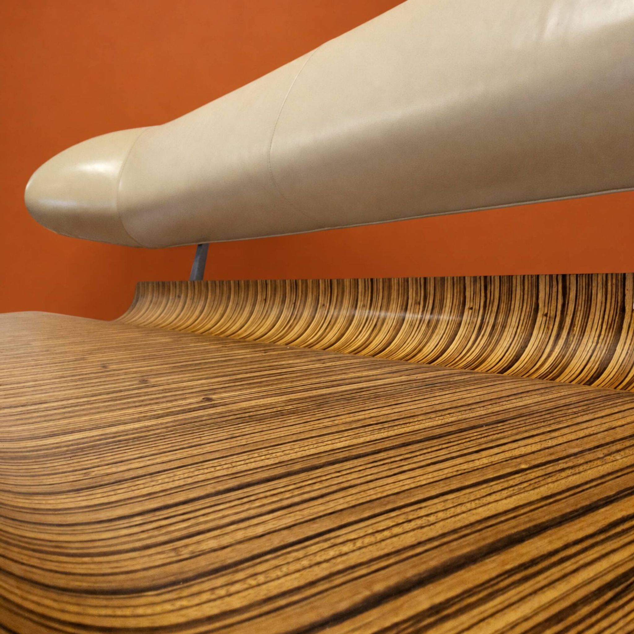 Italian white leather design surfing sofa / Frighetto bench