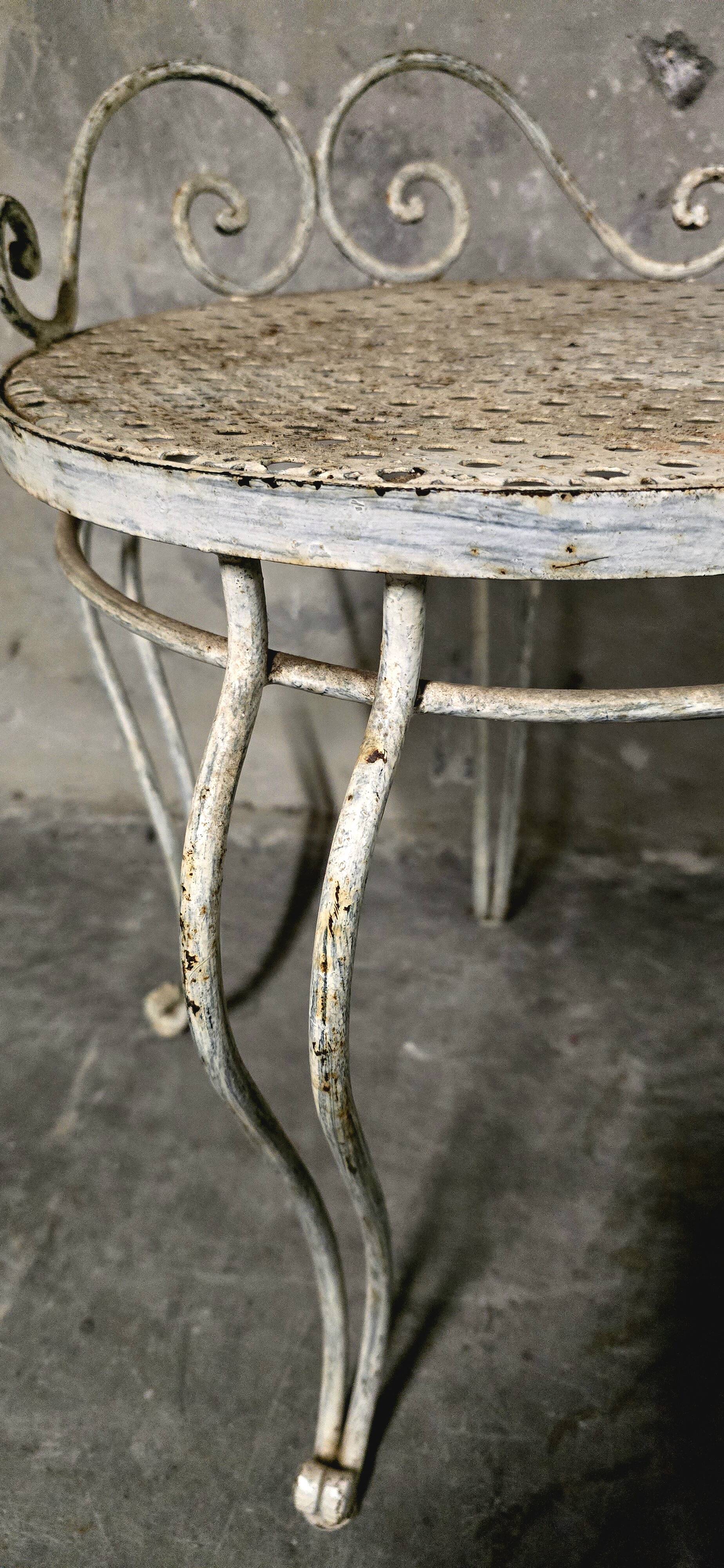 White wrought iron chair - 1940/1950