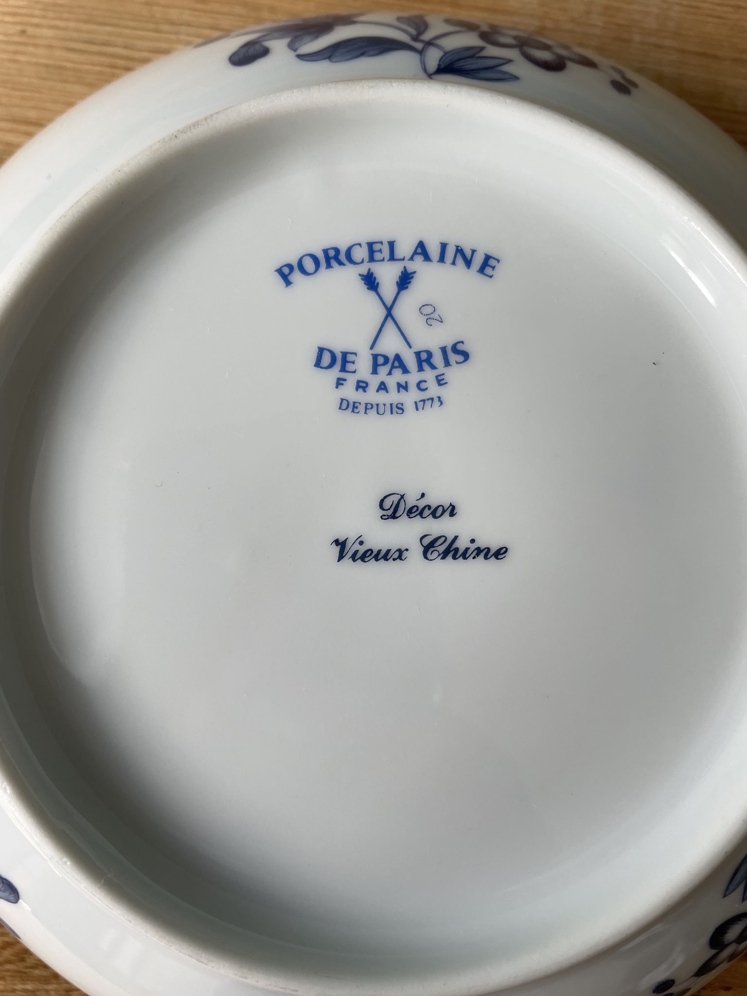 Set of 3 porcelain cups from Paris décor Old China