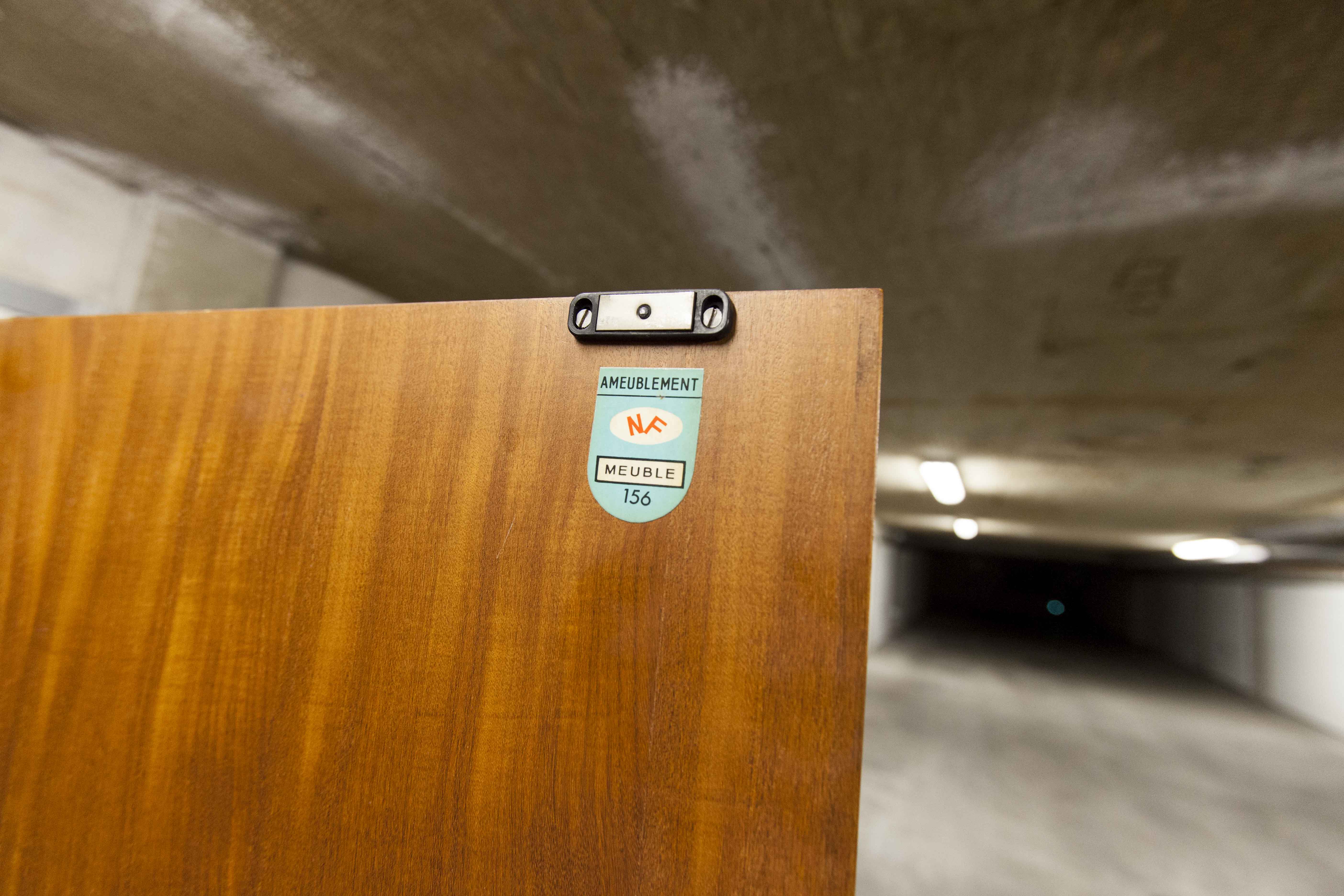 Scandinavian teak cabinet 1960 with mounting plan