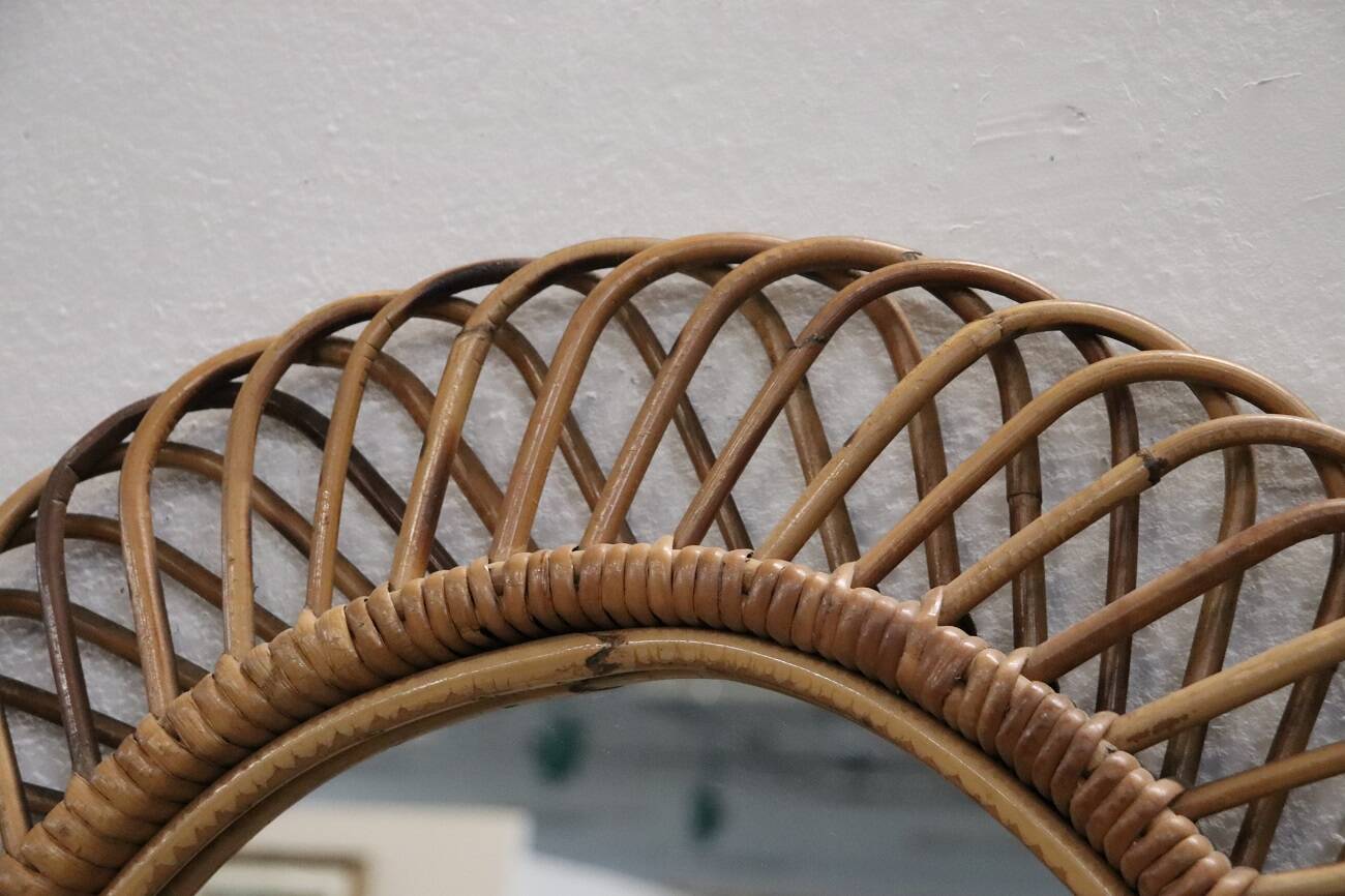 1960s Italian design bamboo mirror