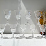 9 white wine glasses cristal d'Arques model tuileries