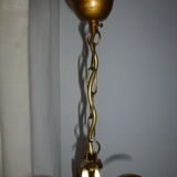 Wheat cob chandelier of the Masca House, gilded aged, 3 fires, 70s/80s
