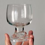 10 vintage stemmed glasses in molded glass