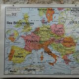 Old school map Vidal Lablache 312 Political and geographical Europe