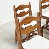 Set of six brutalist razorback dining chairs