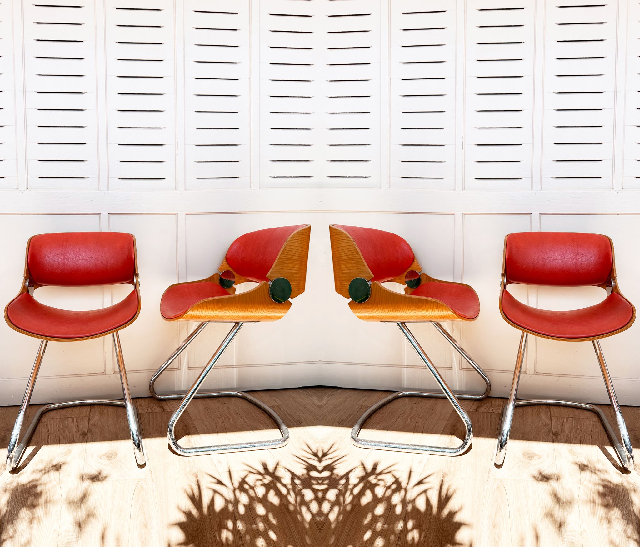 Suite of four space age chairs, 60s