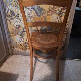 Chaise de style bistrot en bois blond 1940