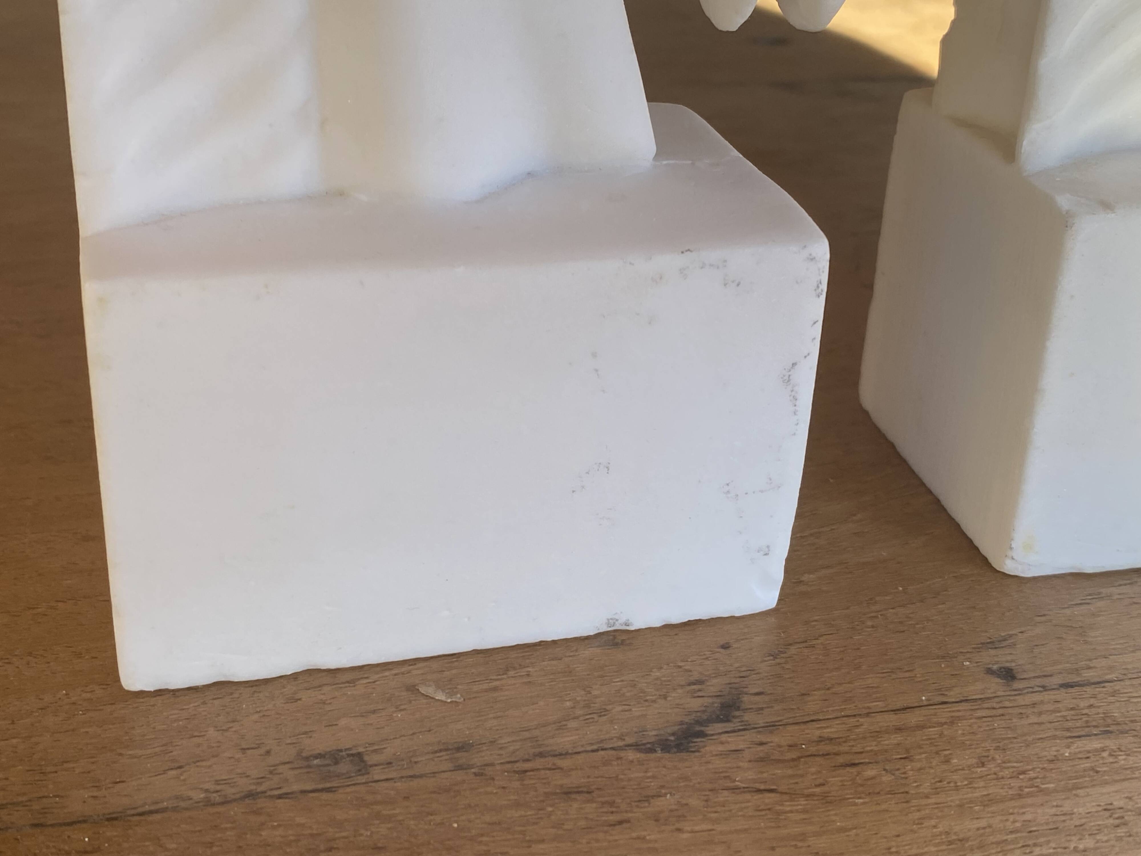 Pair of horse head bookends natural stone