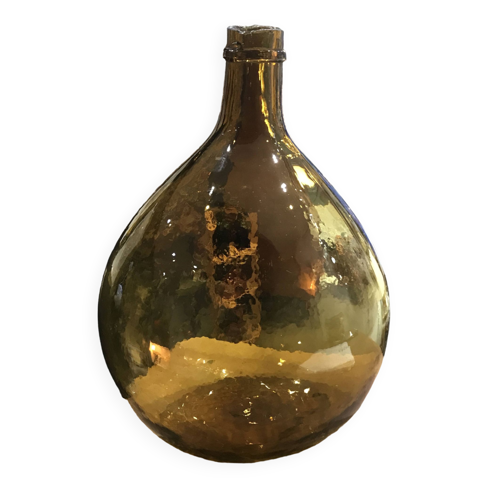 Dame-jeanne en verre ambré