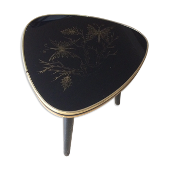 Table tripode plateau à décor années 70