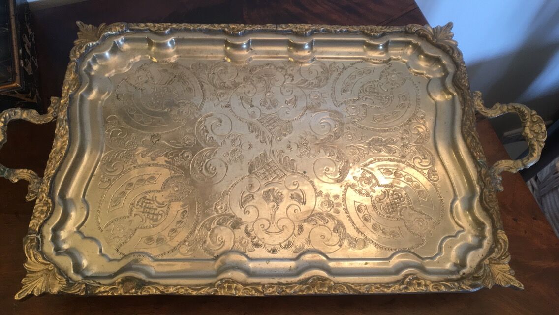 Vintage engraved metal top