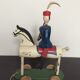 Soldat à cheval en bois à tirer