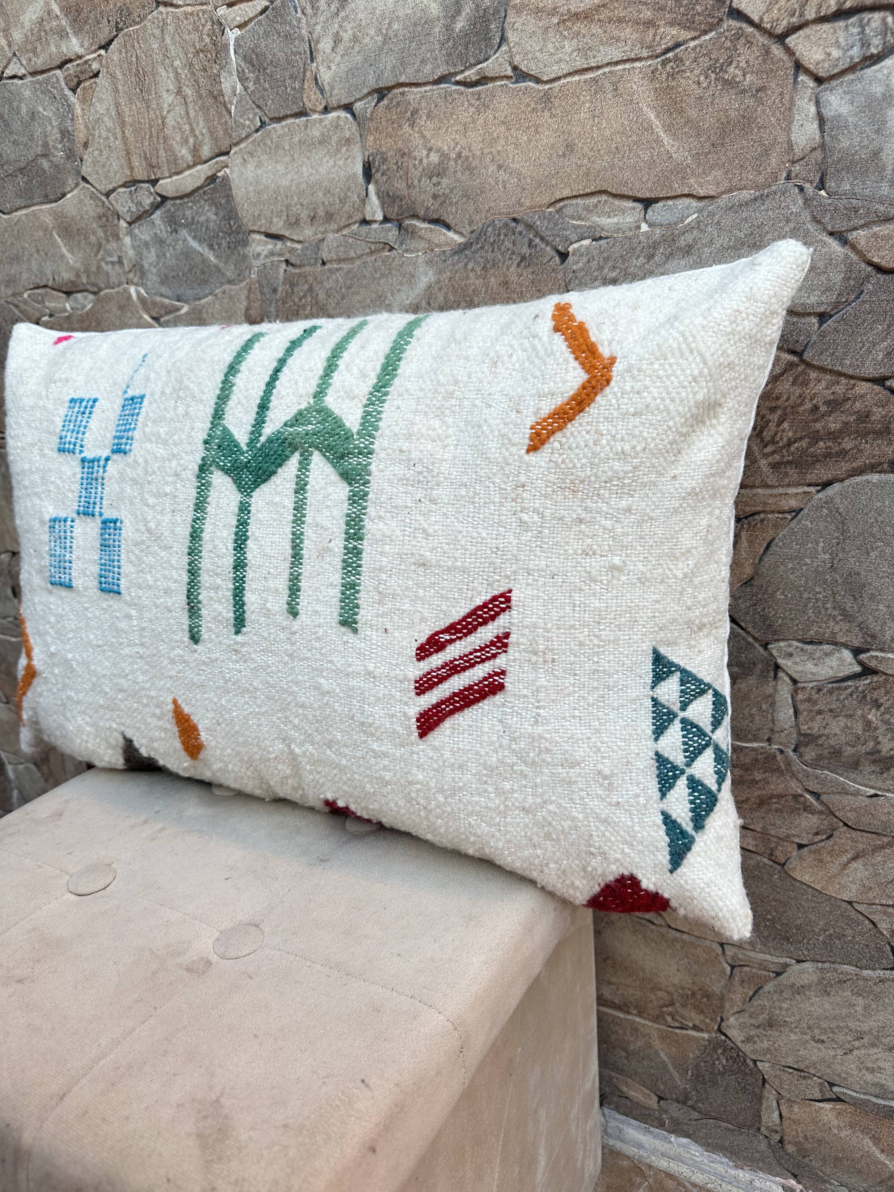 Moroccan pillowcase, Berber cushion cover, woven pillowcase