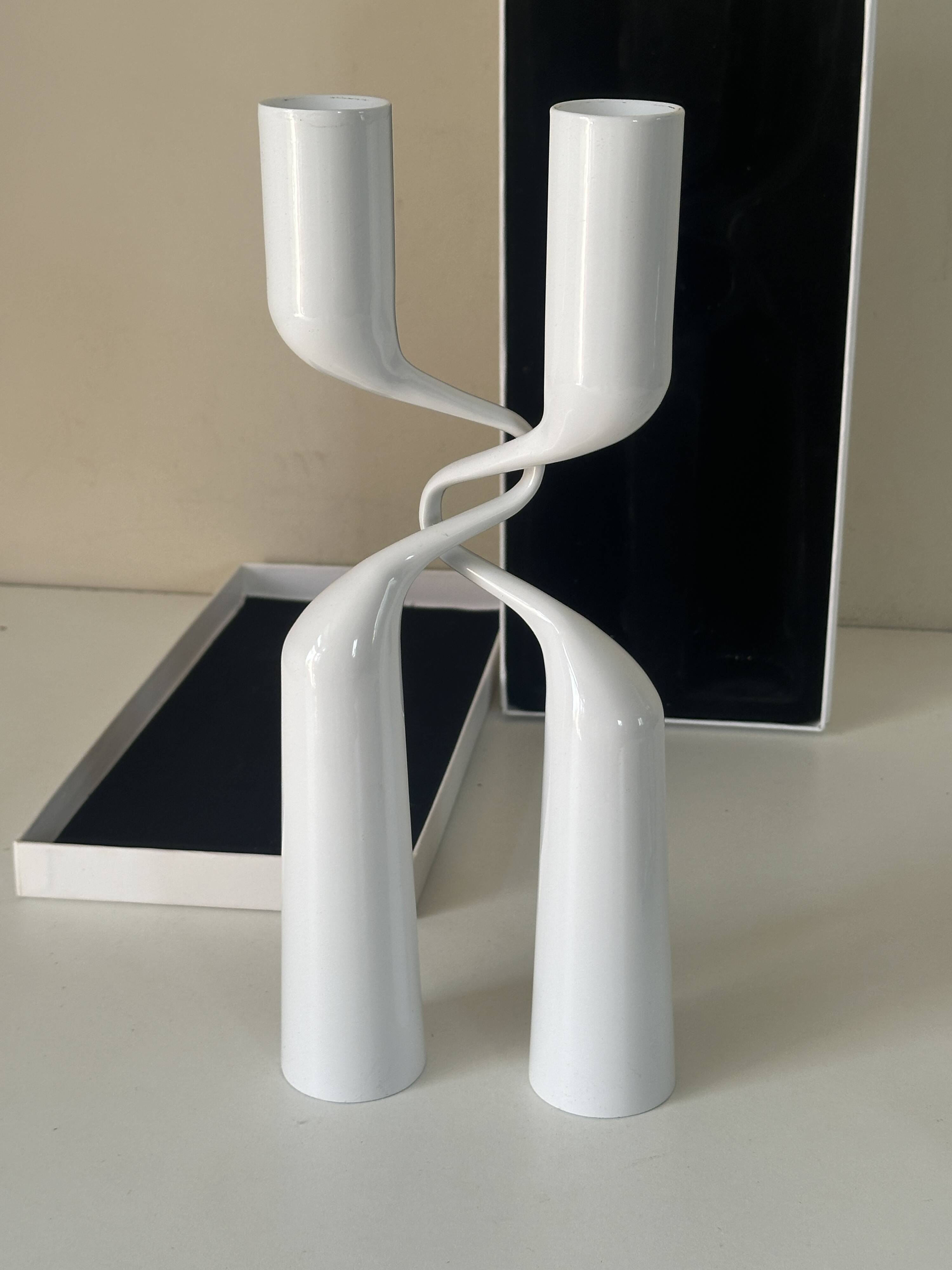 Pair of vintage IKEA Mikaela Dorfel design candlesticks