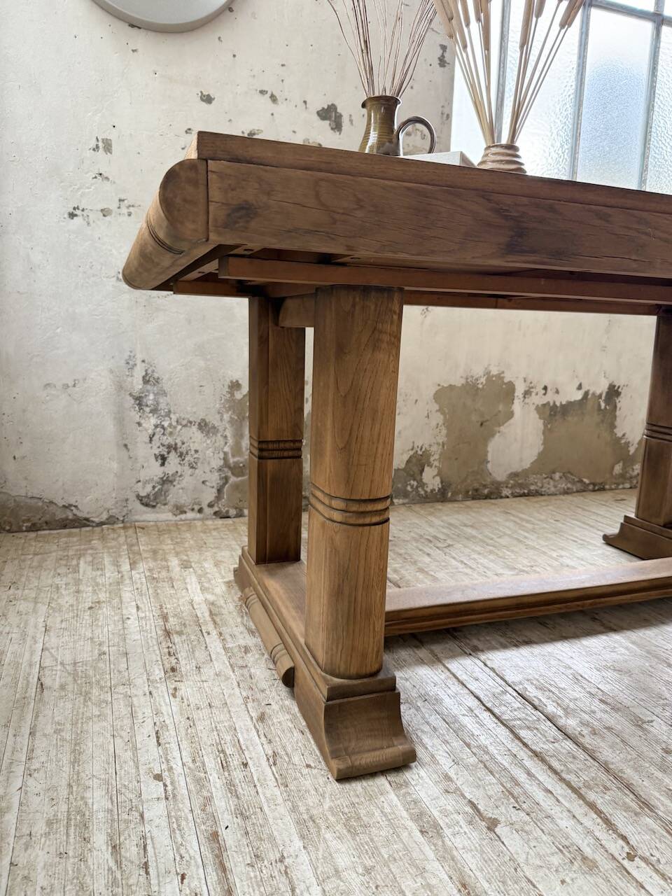Table de repas chêne 1940 Dudouyt 240cm