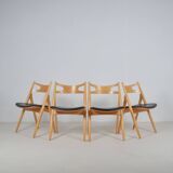 Set CH-29 Sawbuck chairs designed by Hans Wegner for Carl Hansen & Son