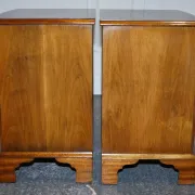 Nightstands in Walnut Burl with Drawers, Set of 2