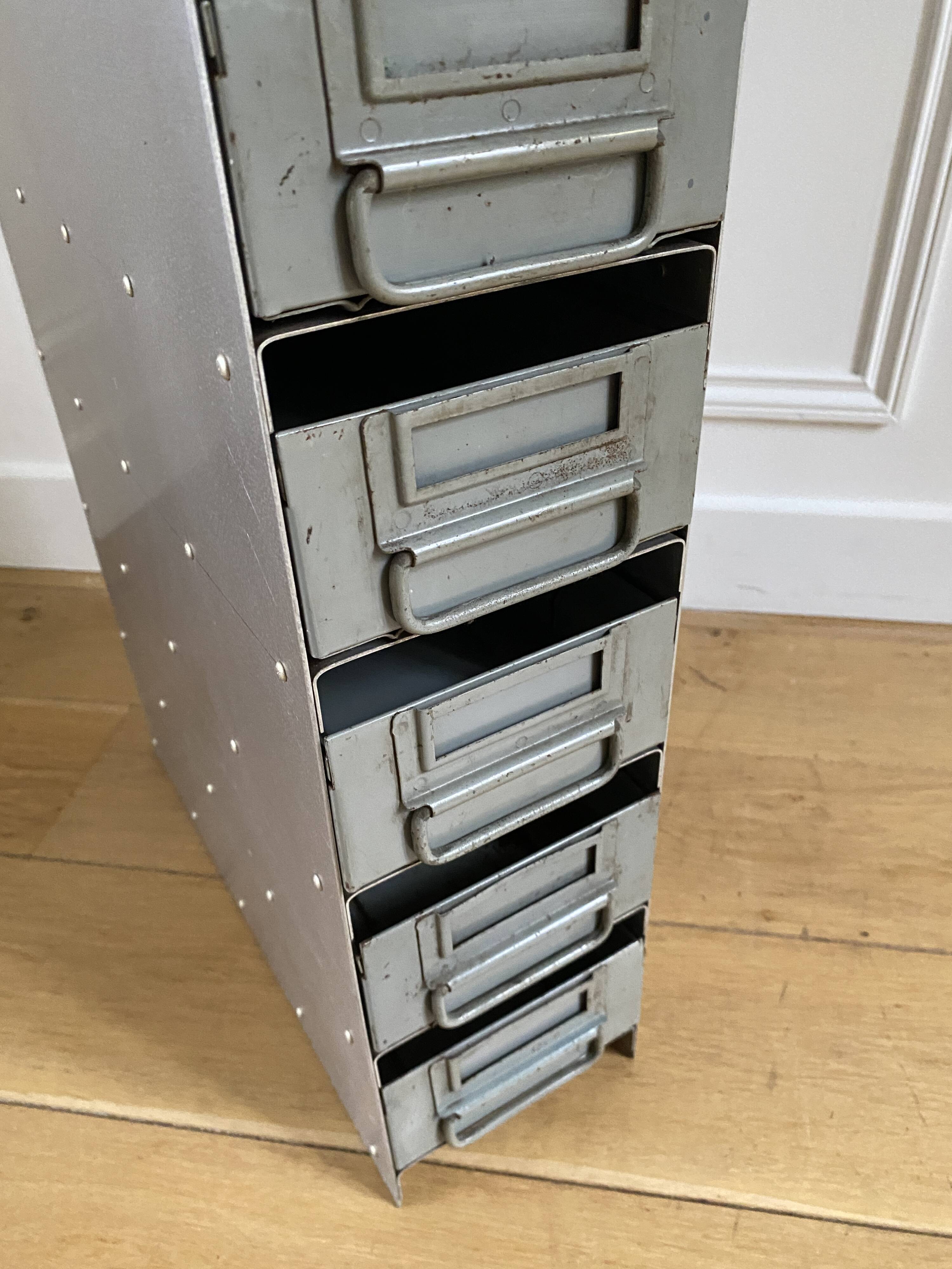 Meuble d'atelier en métal pour outils visserie 8 tiroirs vintage