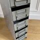 Metal workshop cabinet for tools and screws 8 vintage drawers