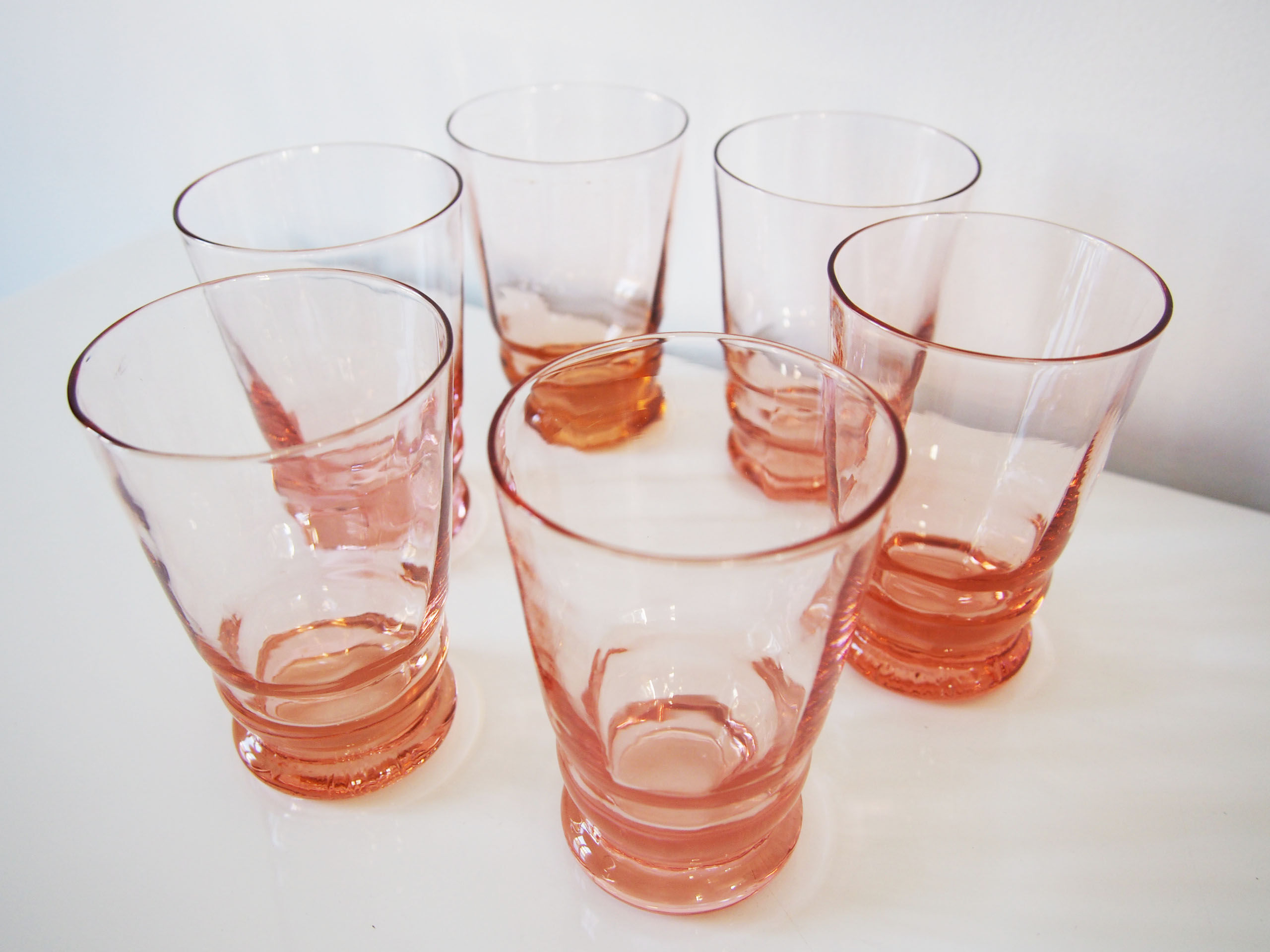 Set of 6 glasses pink