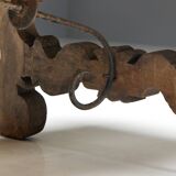 Table à Tréteaux Rustique d'Art Populaire, Espagne, 19ème Siècle