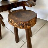 Ensemble table et tabourets brutaliste