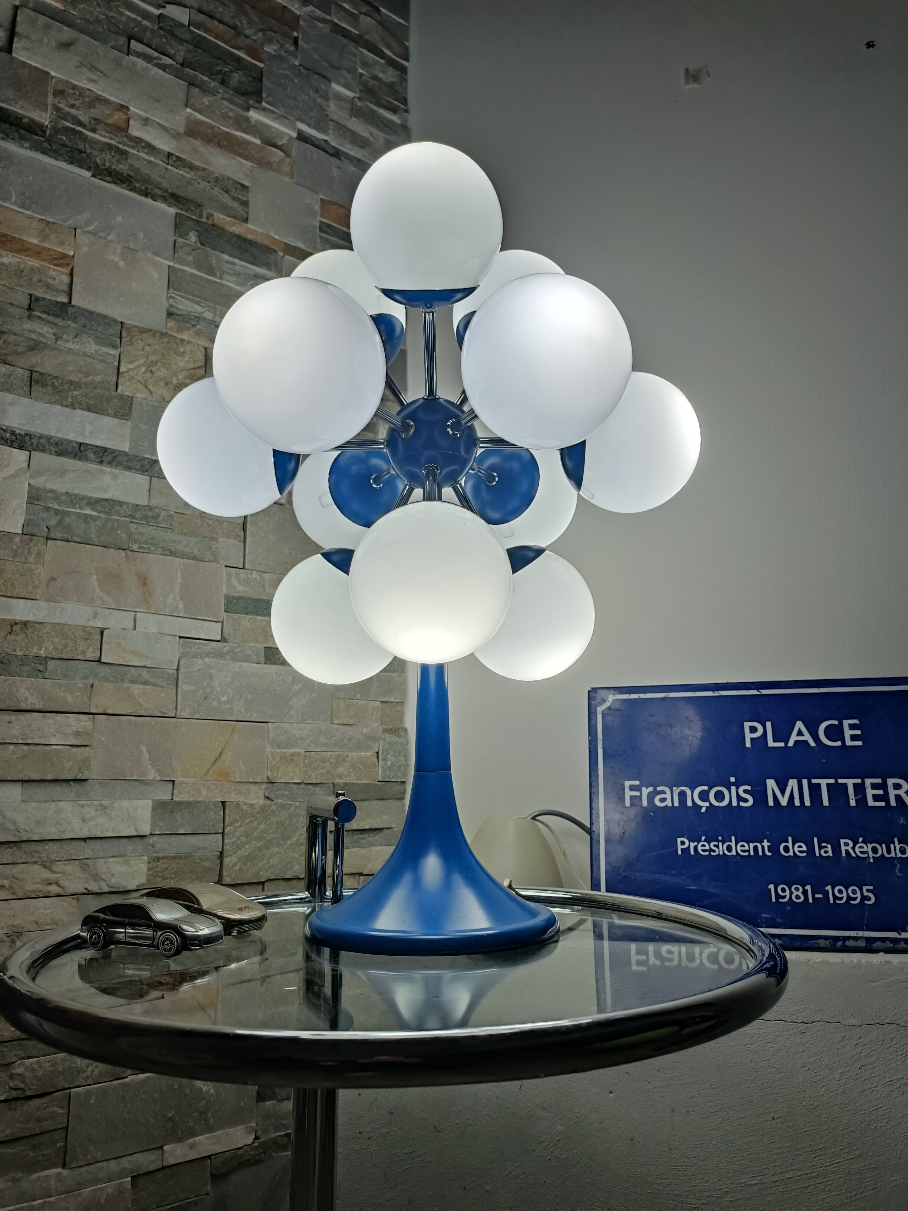 Sputnik lamp space age 12 globes 1970s