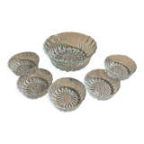 Fruit salad service - salad bowl and 5 glass ramekins