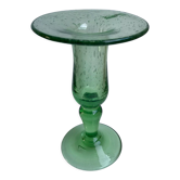 Biot bubble glass candle holder signed green years 60-70