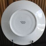 Flat plate old tunis floral porcelain HB French antique