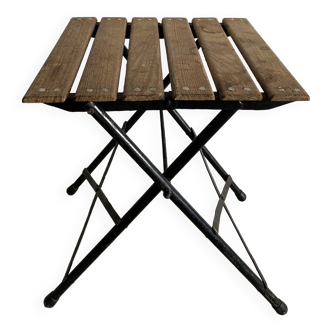 Folding stool, wood and metal