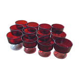 Set of 12 glasses with arcoroc foot BP