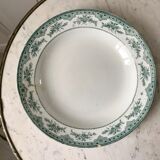 Round dish Terre de Fer earthenware of Onnaing model "Roses Mousses" late nineteenth