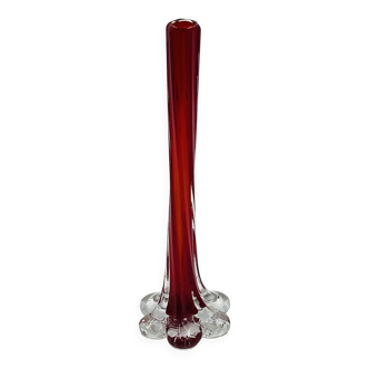 Red two-tone glass soliflore vintage design