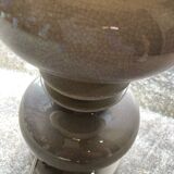 Beige ceramic lamp with crackle look, vintage 1970